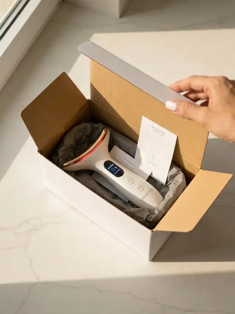 Customer unboxing Zential Pure device at home